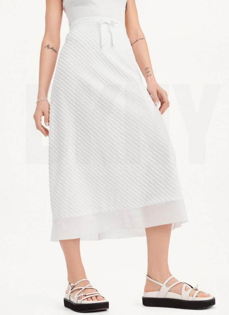 DKNY Pull On Maxi Röcke Damen Weiß | Austria_D1369