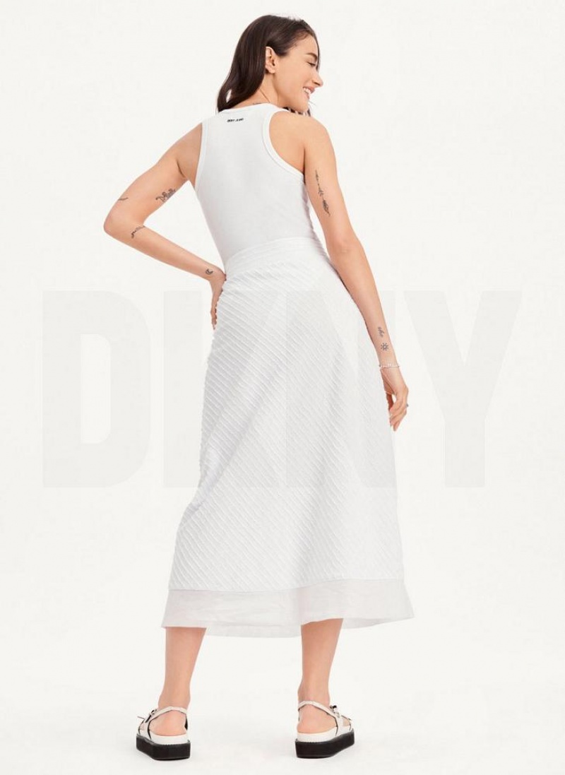 DKNY Pull On Maxi Röcke Damen Weiß | Austria_D1369