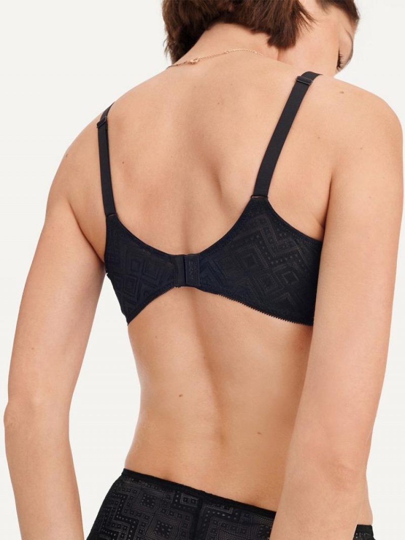 DKNY Pure Spitze Unlined BHs Damen Schwarz | Austria_D0800