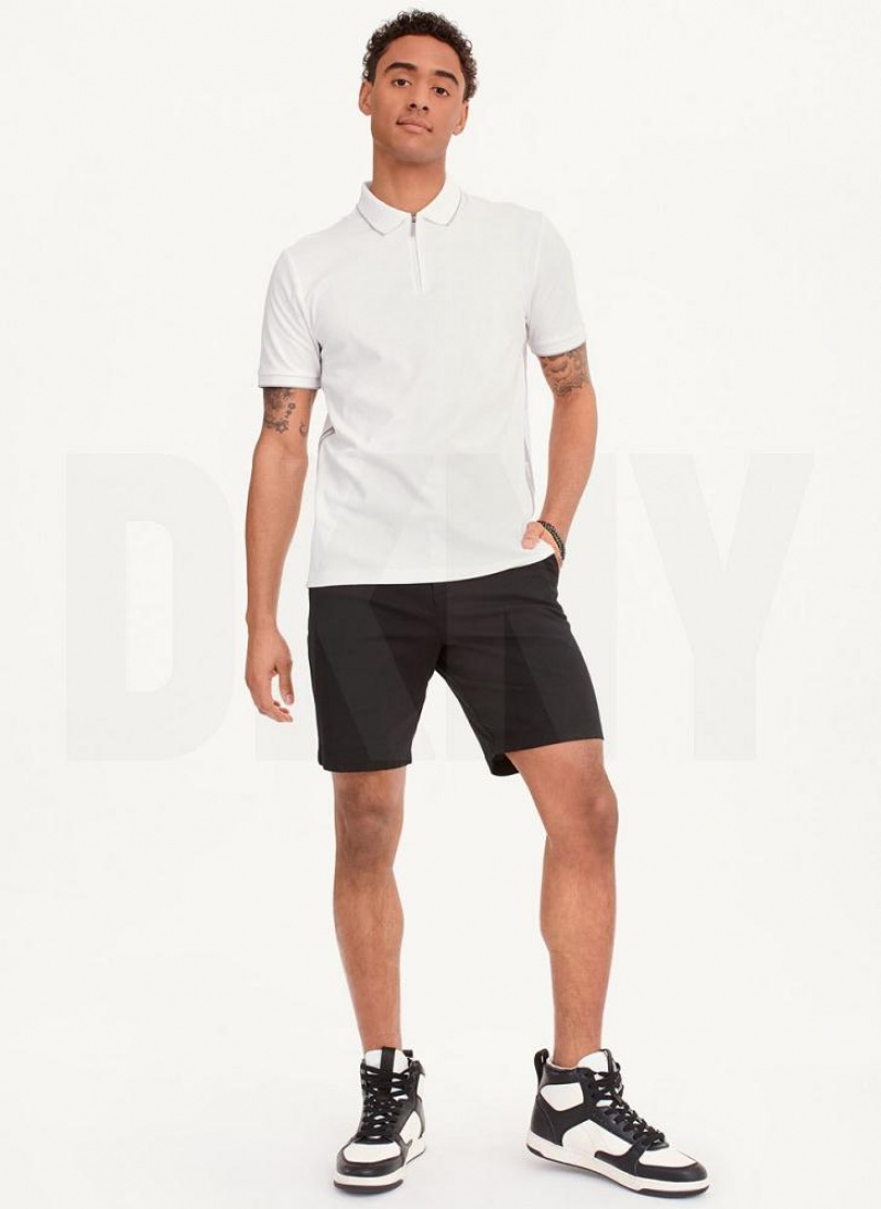 DKNY Quarter Zip Sport Polo Shirts Herren Weiß | Austria_D1749