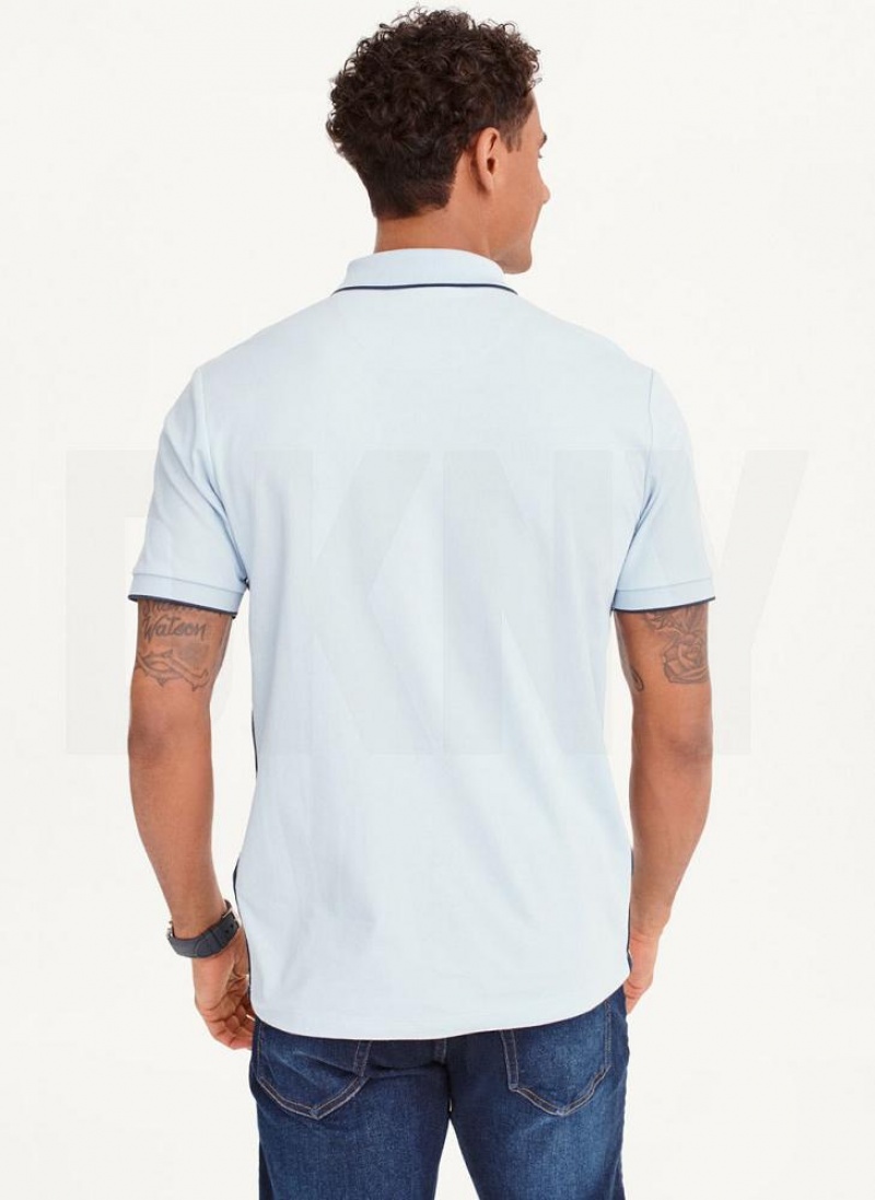 DKNY Quarter Zip Sport Polo Shirts Herren Blau | Austria_D0846