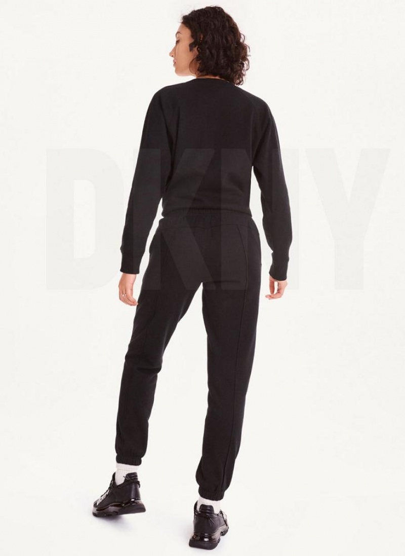 DKNY Raised Logo Jogginghose Damen Schwarz | Austria_D1650