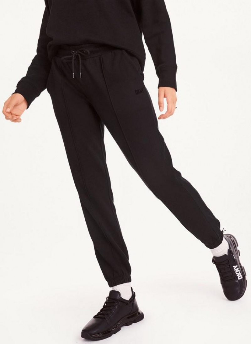 DKNY Raised Logo Jogginghose Damen Schwarz | Austria_D1650