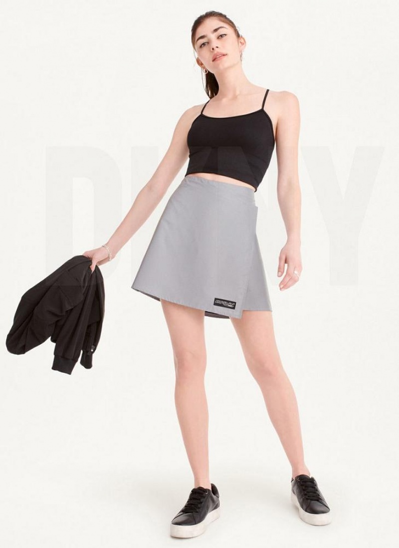 DKNY Reflective Wrap Röcke Damen Grau | Austria_D0521