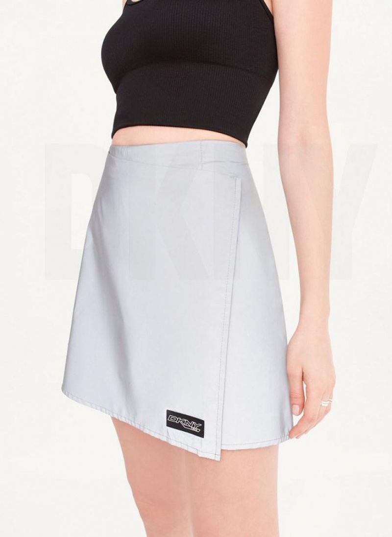 DKNY Reflective Wrap Röcke Damen Grau | Austria_D0521