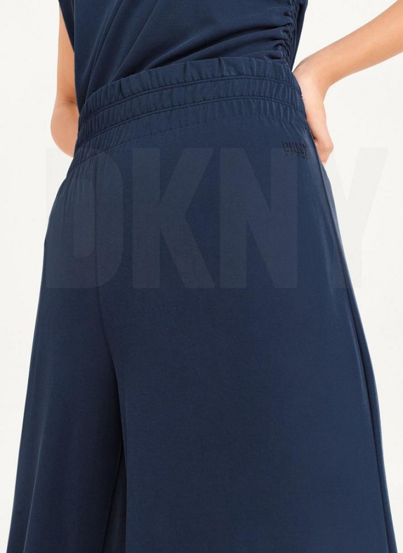 DKNY Relaxed Weite Leg Hose Damen Navy | Austria_D0340