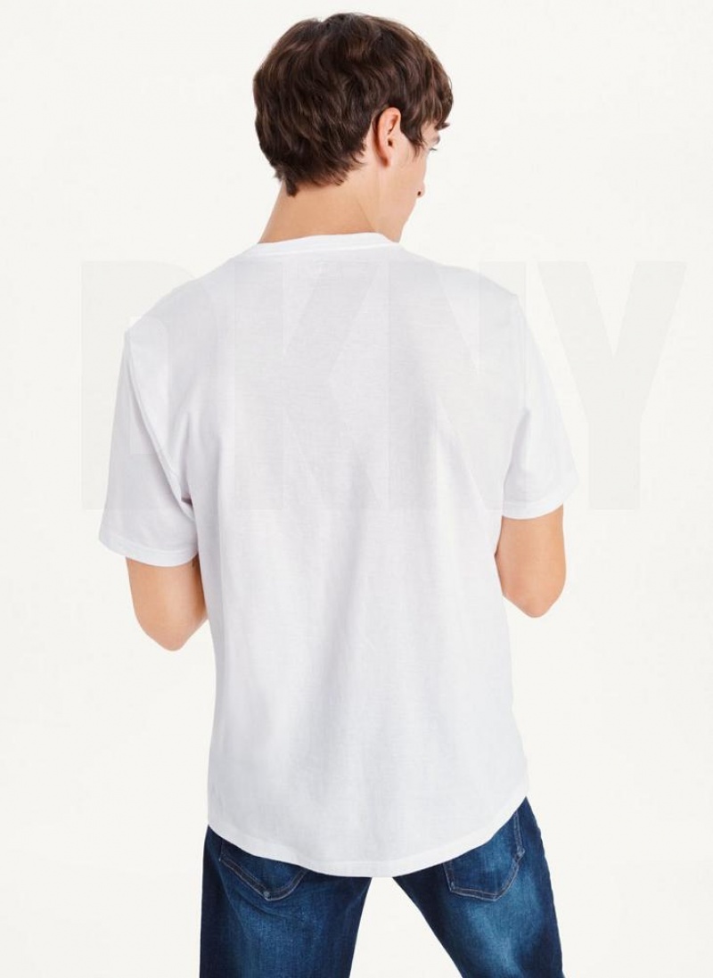 DKNY Repeated Cross Chest T-shirts Herren Weiß | Austria_D1707