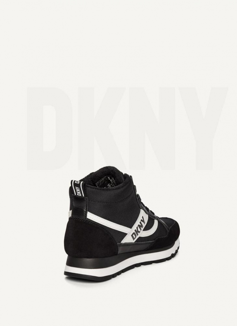 DKNY Retro High Top Sneakers Damen Schwarz | Austria_D1444