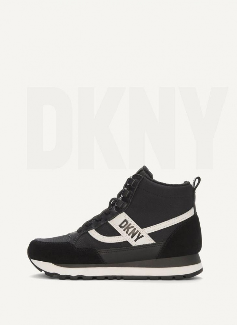 DKNY Retro High Top Sneakers Damen Schwarz | Austria_D1444