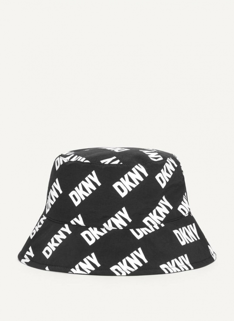 DKNY Reversible Logo To Solid Hüte Herren Schwarz Weiß | Austria_D1618