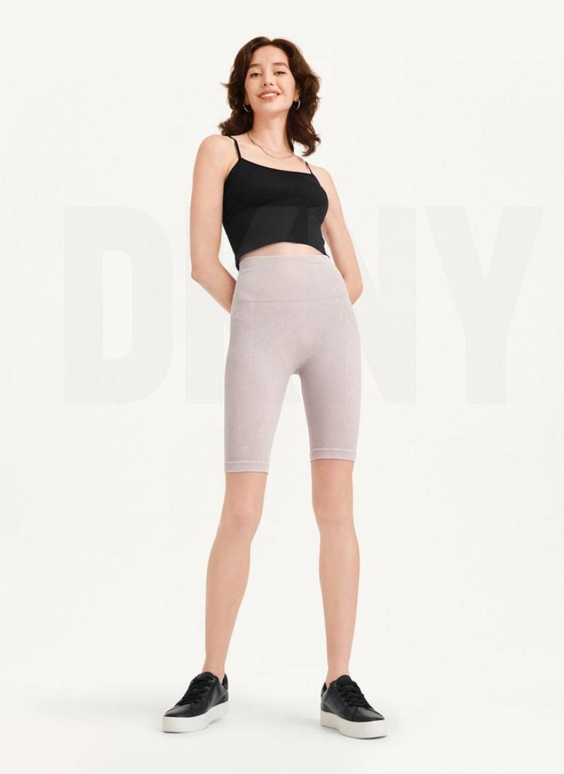 DKNY Rib Knit Biker Kurze Hose Damen Beige | Austria_D1198