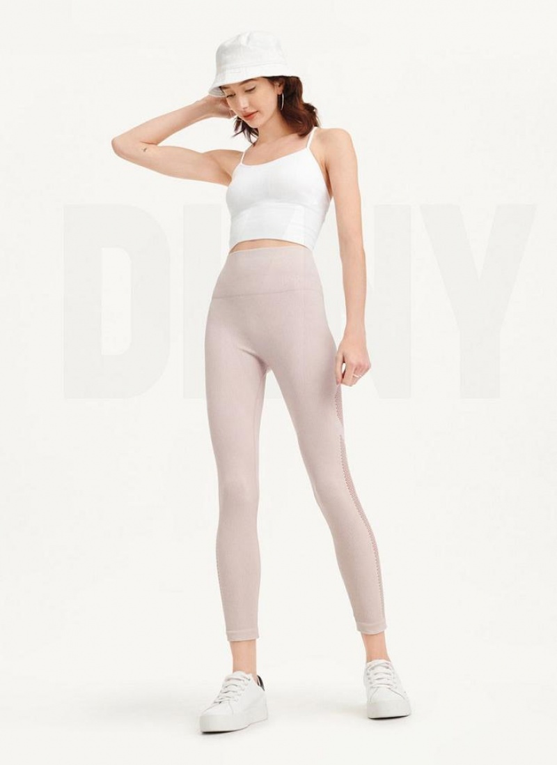 DKNY Rib Knit High Waisted Seamless Leggings Damen Beige | Austria_D0597