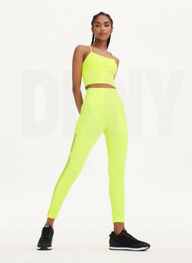 DKNY Rib Knit High Waisted Seamless Leggings Damen Gelb | Austria_D0356