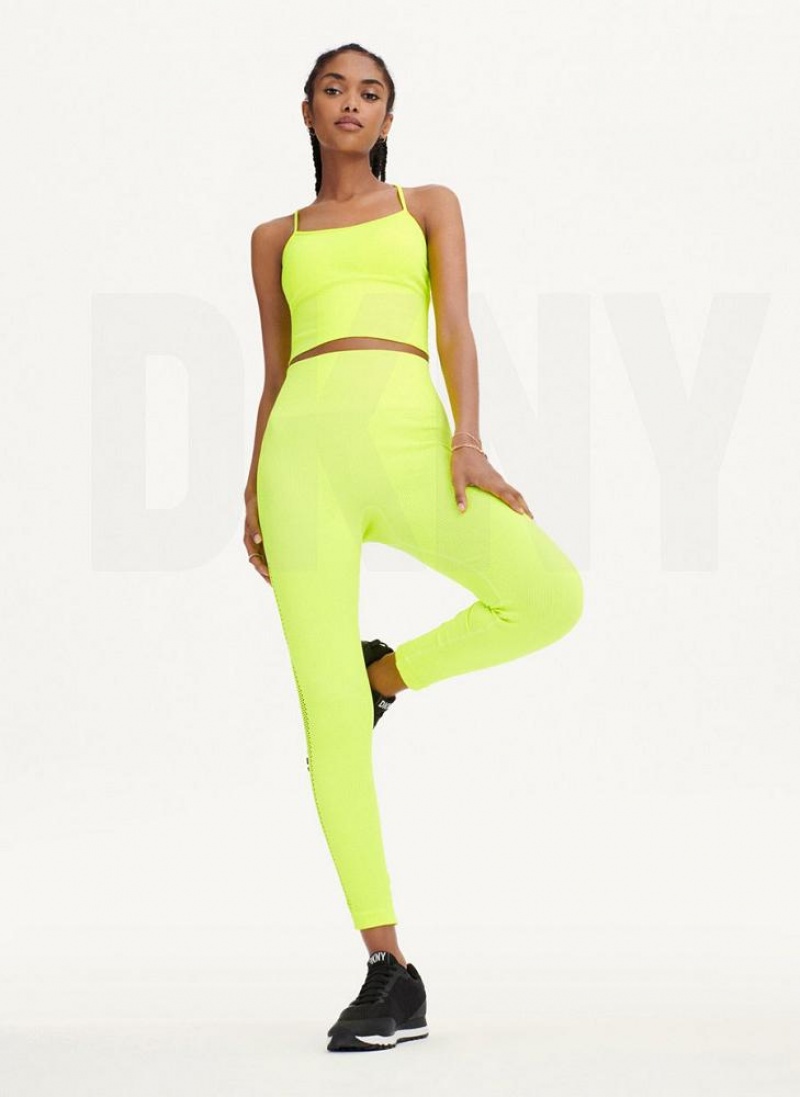 DKNY Rib Knit High Waisted Seamless Leggings Damen Gelb | Austria_D0356