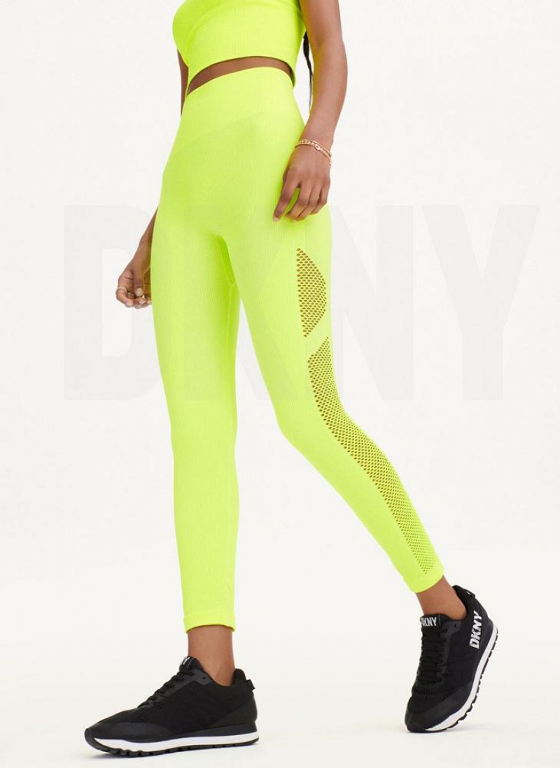 DKNY Rib Knit High Waisted Seamless Leggings Damen Gelb | Austria_D0356