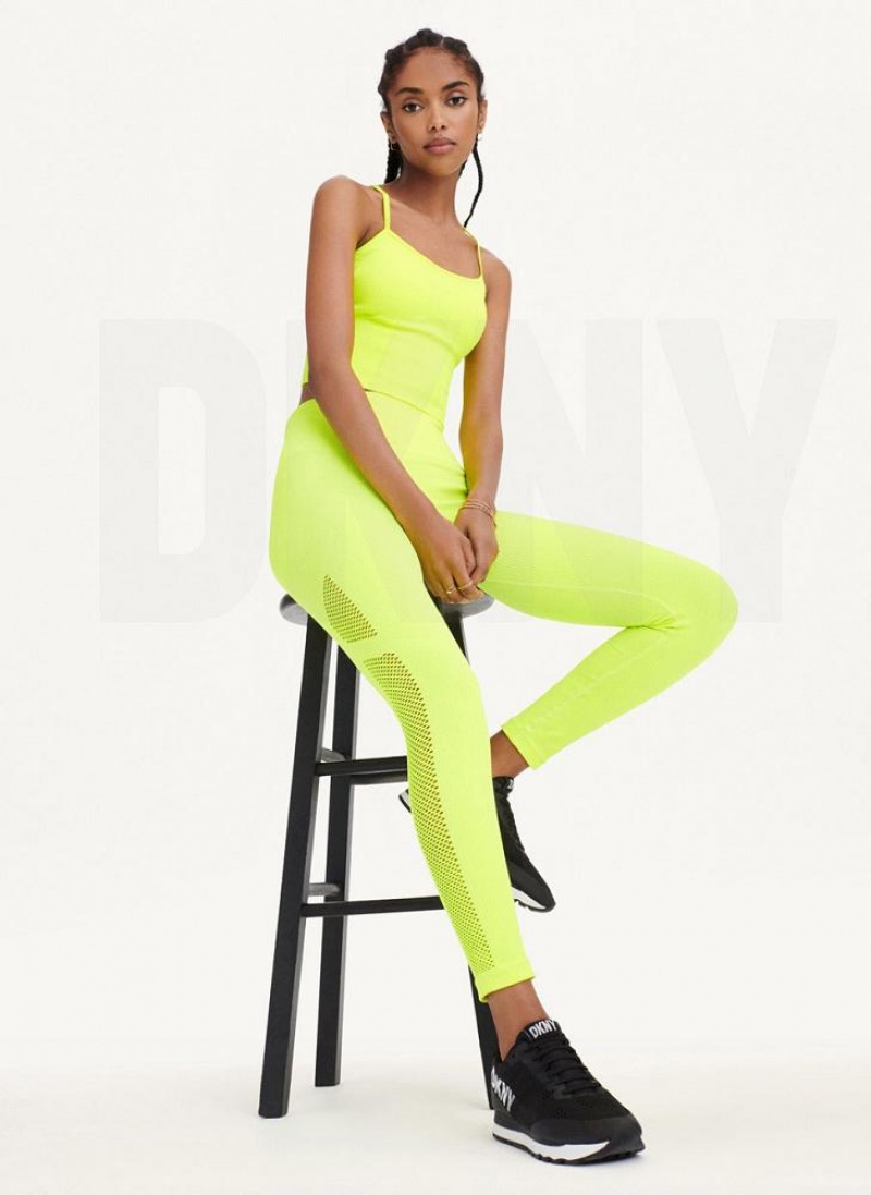 DKNY Rib Knit High Waisted Seamless Leggings Damen Gelb | Austria_D0356