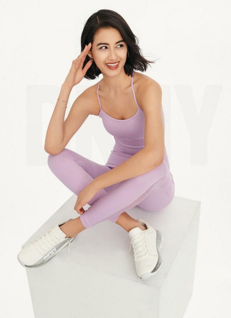 DKNY Rib Knit High Waisted Seamless Leggings Damen Lila | Austria_D0337