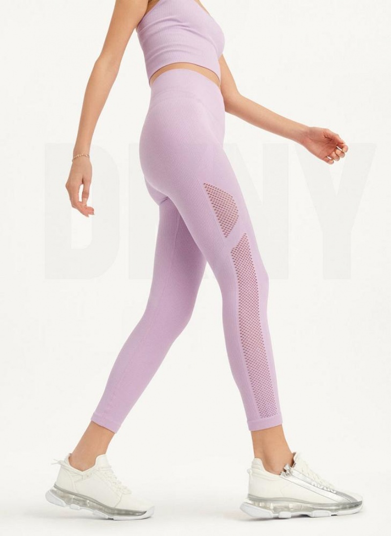 DKNY Rib Knit High Waisted Seamless Leggings Damen Lila | Austria_D0337