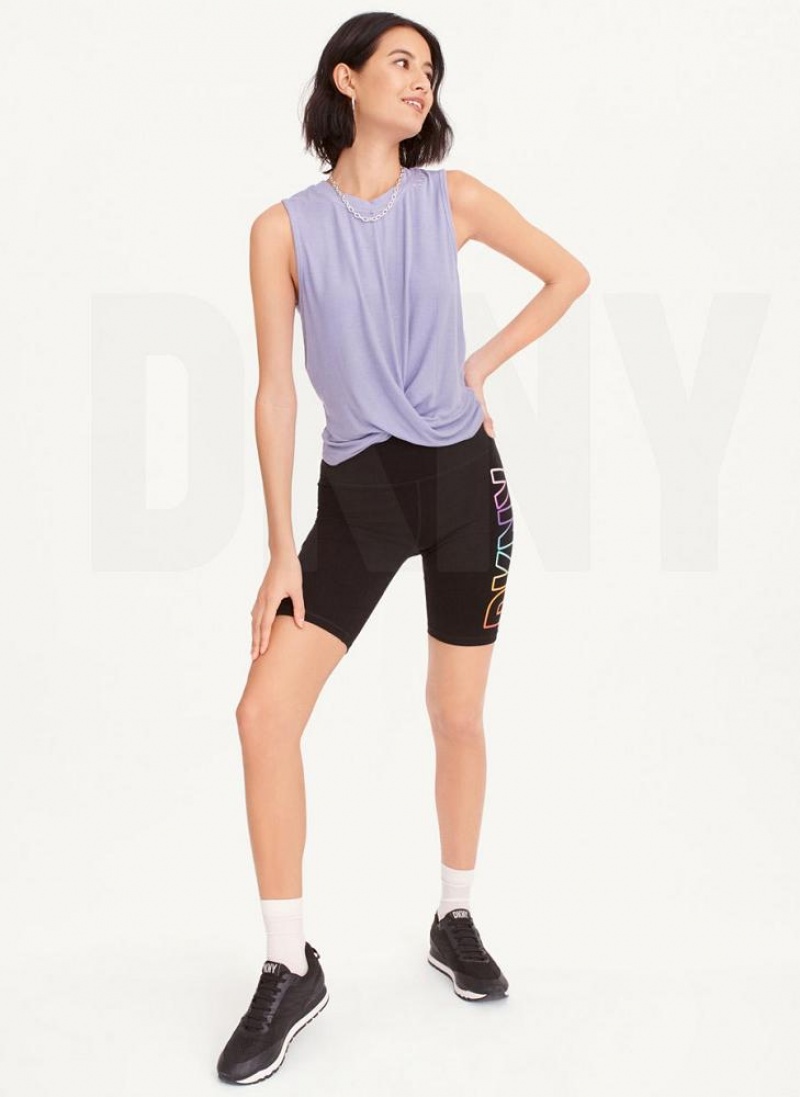 DKNY Rib Twist Front Tanktop Damen Lila | Austria_D0582