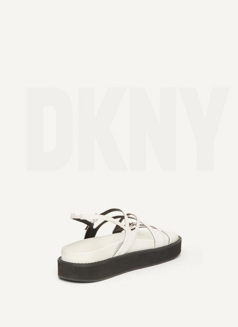 DKNY Riemchen Flache Form Sandalen Damen Weiß | Austria_D1621