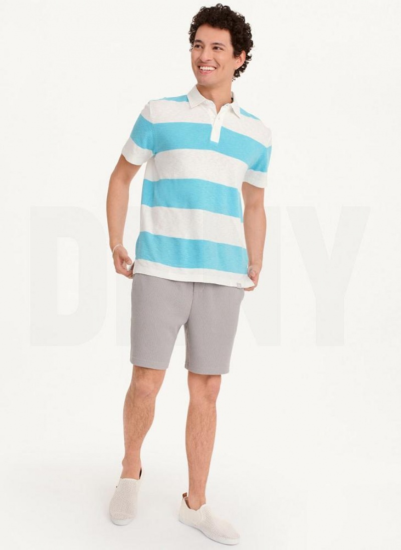 DKNY Rugby Stripe Polo Shirts Herren Blau | Austria_D0971