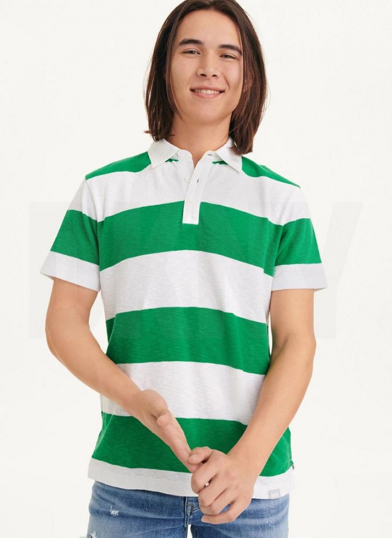 DKNY Rugby Stripe Polo Shirts Herren Grün | Austria_D1153