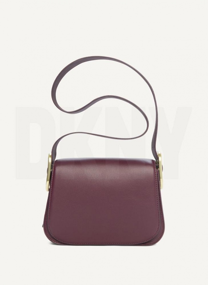 DKNY Saddle Schultertasche Damen Bordeaux | Austria_D1363