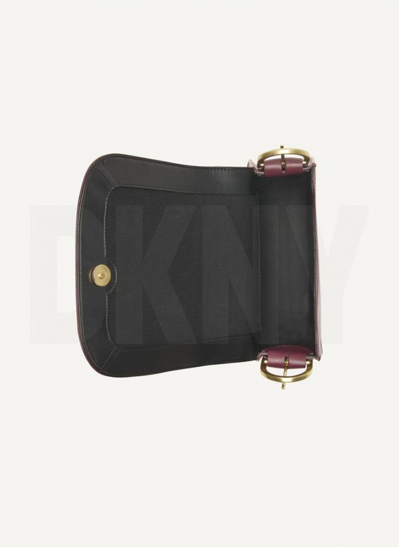 DKNY Saddle Schultertasche Damen Bordeaux | Austria_D1363