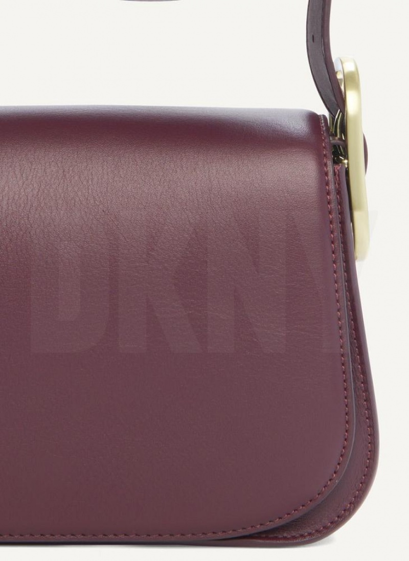 DKNY Saddle Schultertasche Damen Bordeaux | Austria_D1363