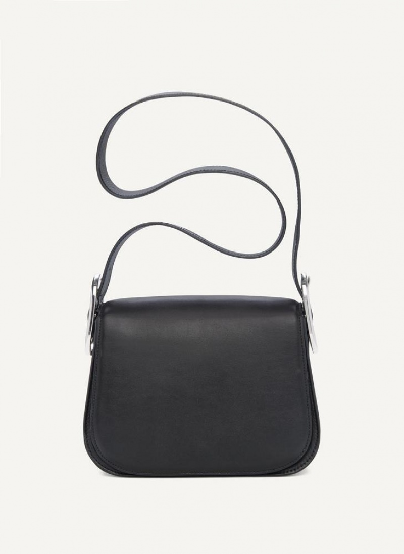 DKNY Saddle Schultertasche Damen Schwarz | Austria_D0717