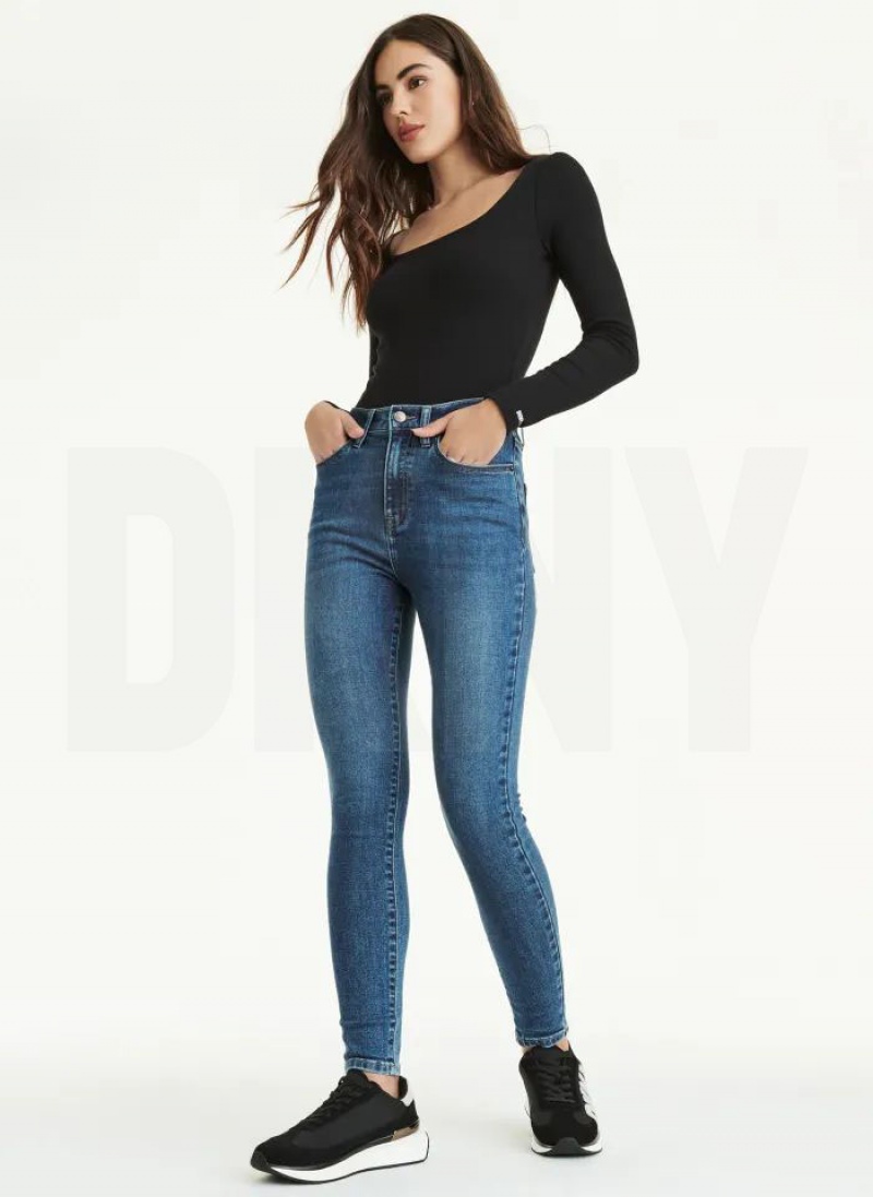 DKNY Schlank Jeans Damen Dunkelwaschen | Austria_D0511