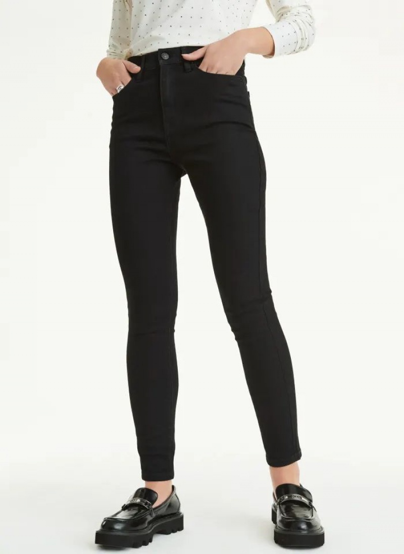 DKNY Schlank Jeans Damen Schwarz | Austria_D1792