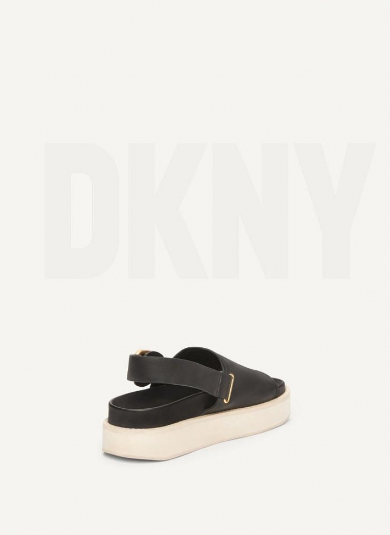 DKNY Schnallen Flatform Sandalen Damen Schwarz | Austria_D0824