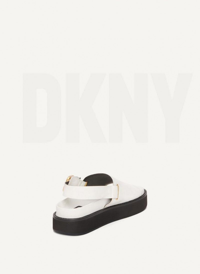 DKNY Schnallen Flatform Sandalen Damen Weiß | Austria_D1267