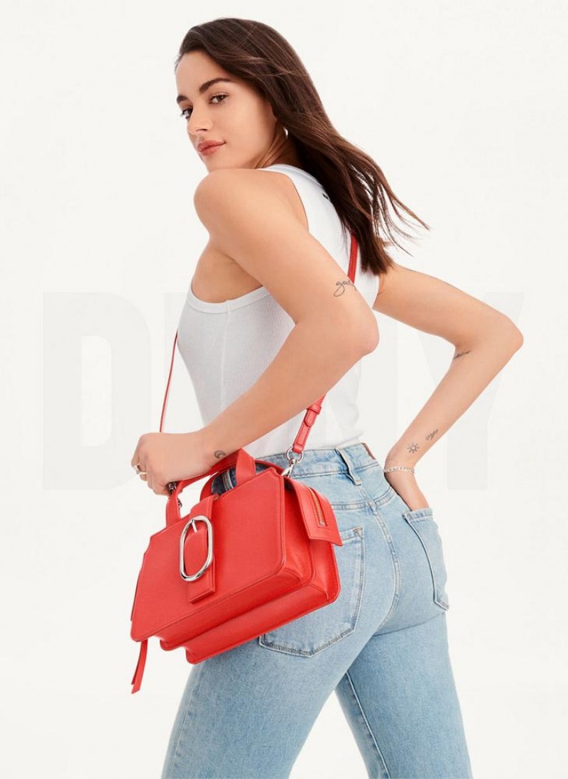 DKNY Schnallen Umhängetasche Damen Rot | Austria_D0546