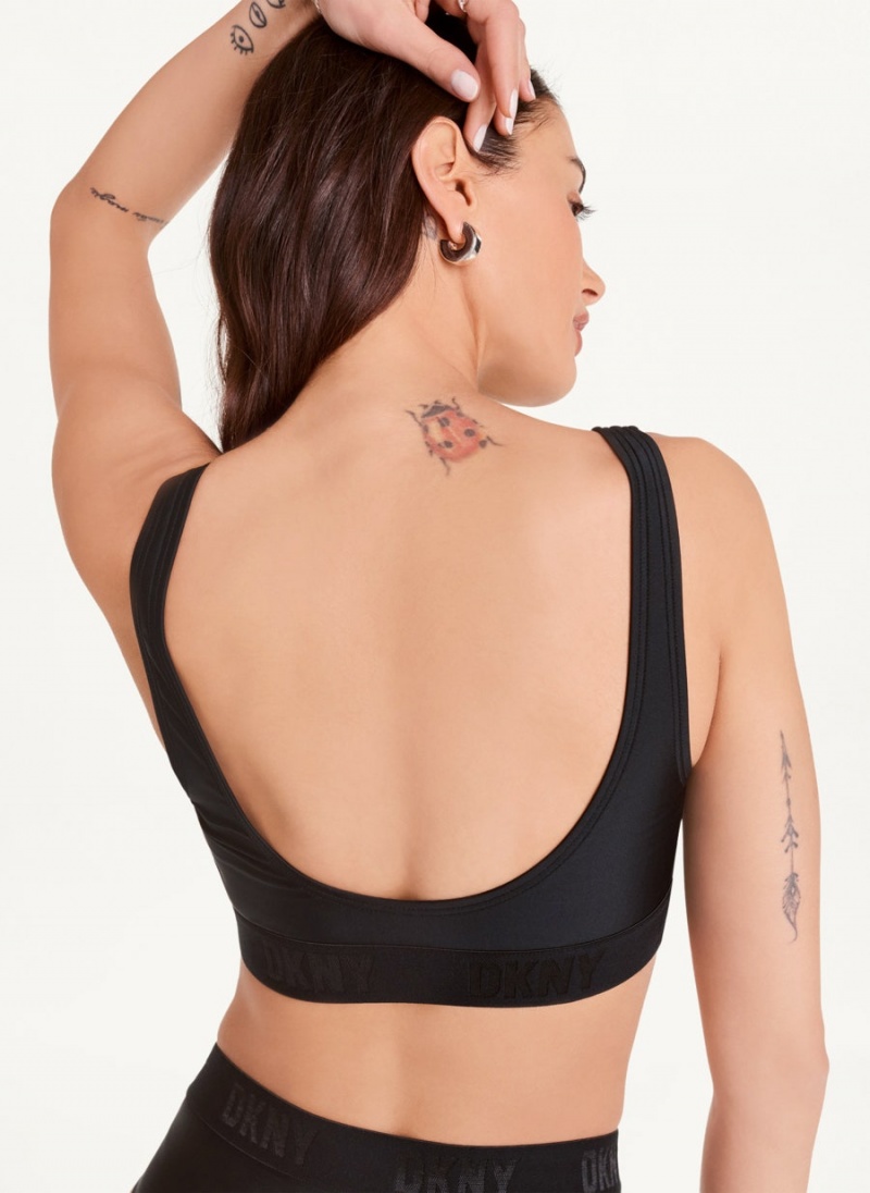 DKNY Scoop Neck Bikinioberteil Damen Schwarz | Austria_D0964