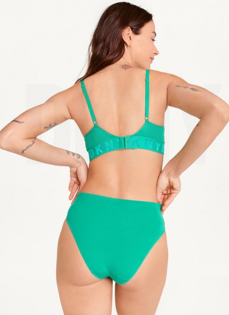 DKNY Seamless Litewear Rib Bikini Höschen Damen Grün | Austria_D0305