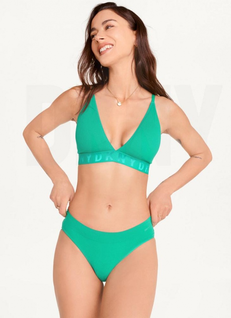 DKNY Seamless Litewear Rib Bikini Höschen Damen Grün | Austria_D0305