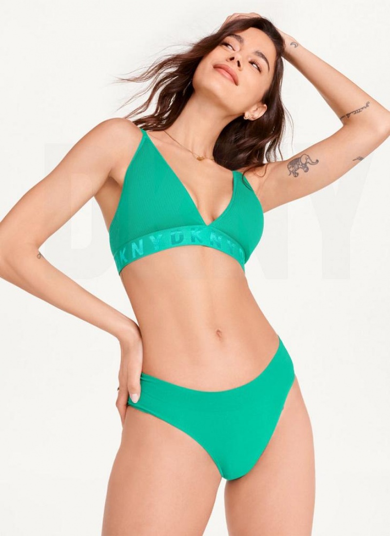 DKNY Seamless Litewear Rib Bikini Höschen Damen Grün | Austria_D0305