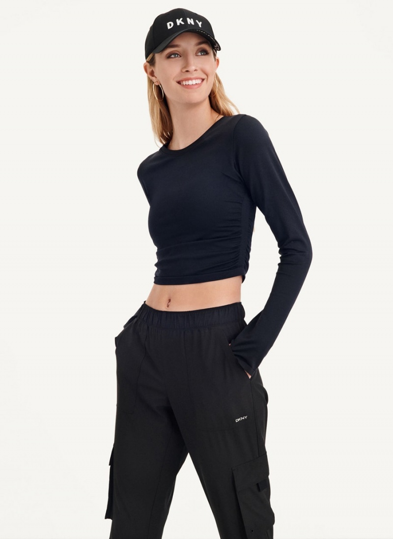 DKNY Seamless Long Sleeve T-shirts Damen Schwarz | Austria_D1239