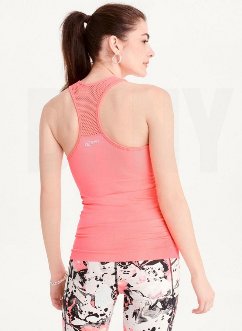 DKNY Seamless Racerback Ruched Tanktop Damen Rosa | Austria_D1226