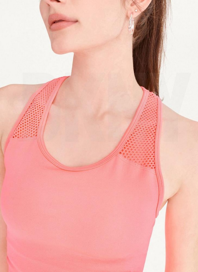 DKNY Seamless Racerback Ruched Tanktop Damen Rosa | Austria_D1226