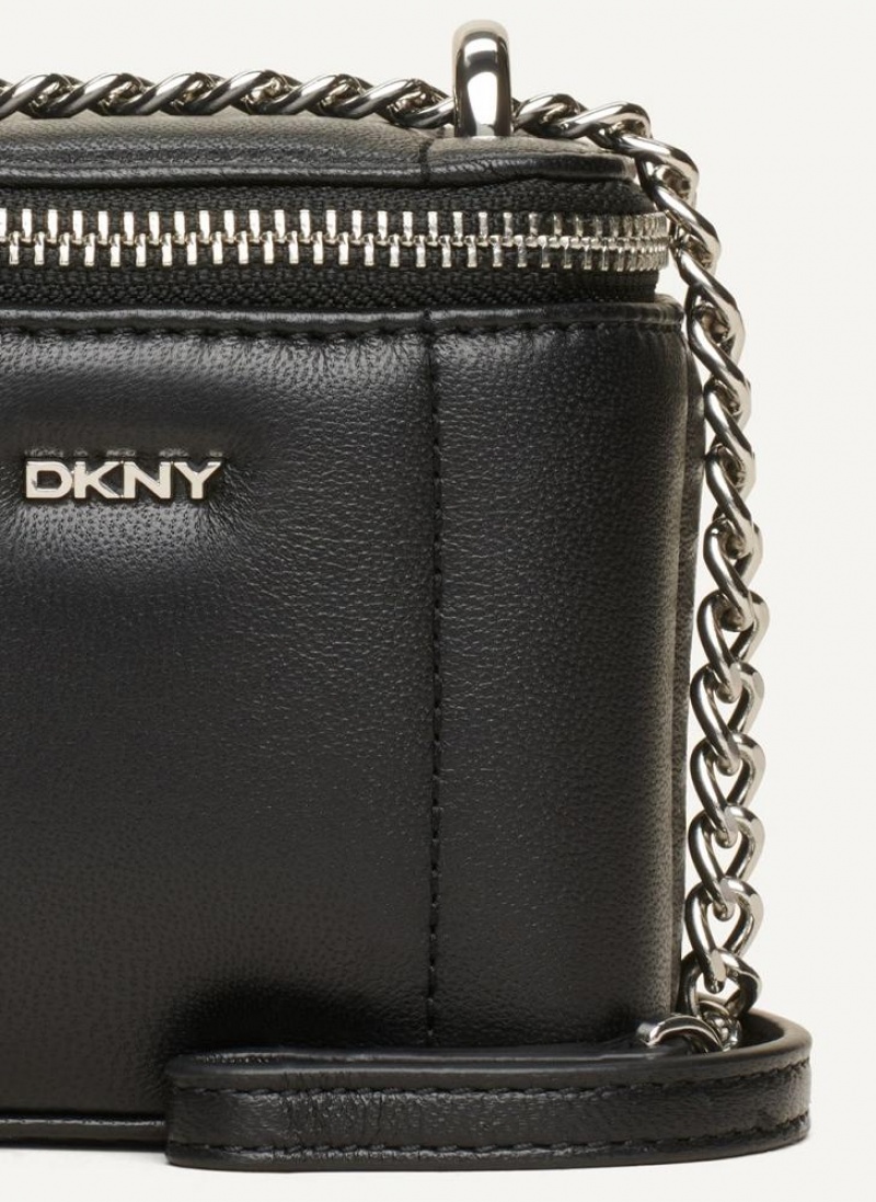 DKNY Seva Mini Box Umhängetasche Damen Schwarz Silber | Austria_D0615