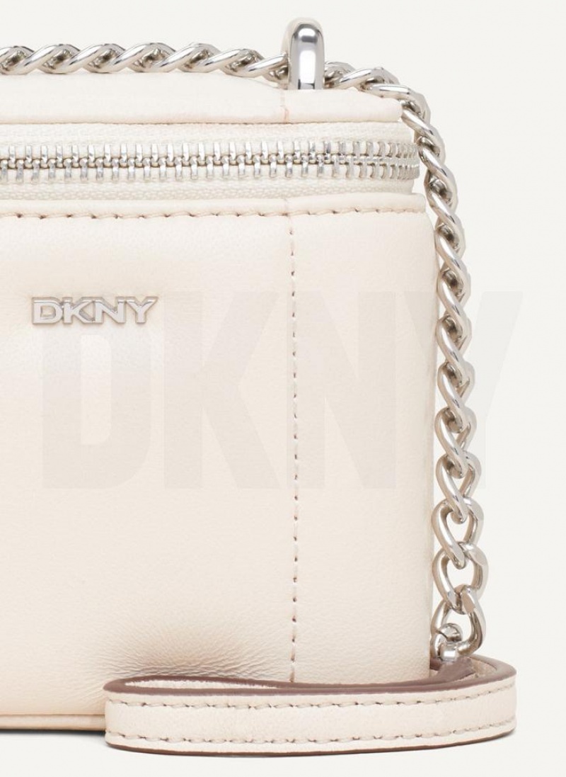 DKNY Seva Mini Box Umhängetasche Damen Weiß Silber | Austria_D0581