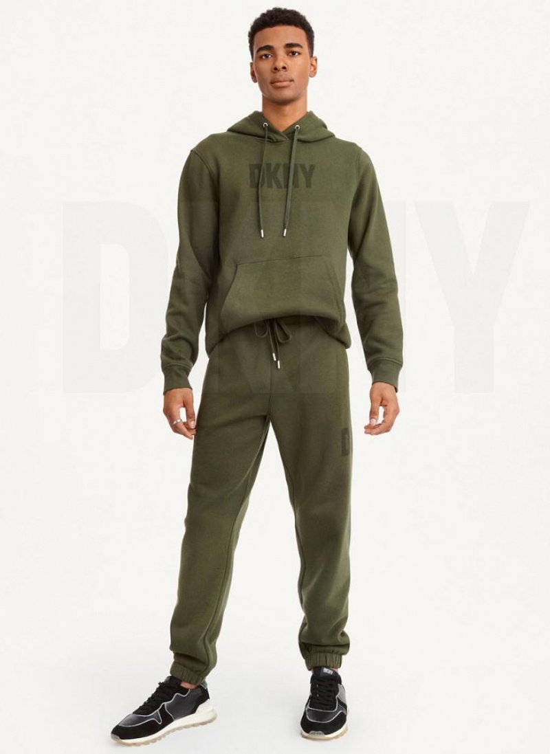 DKNY Shadow Logo Jogginghose Herren Olivgrün | Austria_D1827