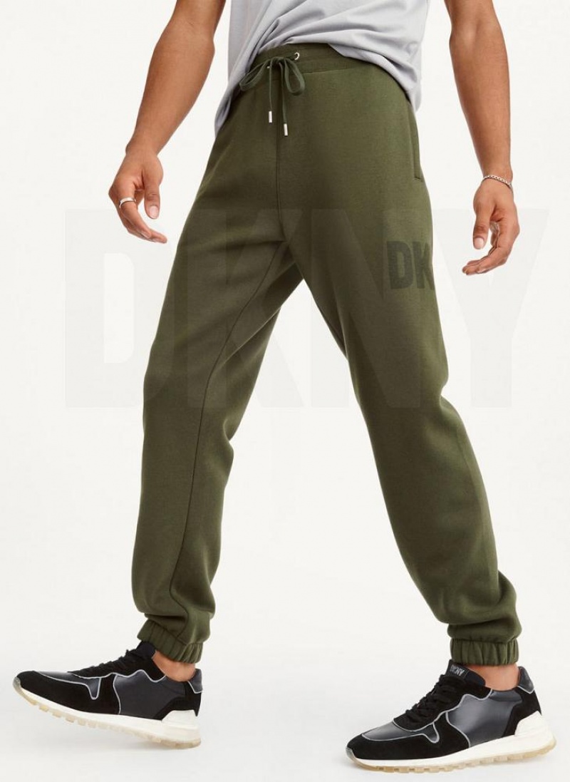 DKNY Shadow Logo Jogginghose Herren Olivgrün | Austria_D1827