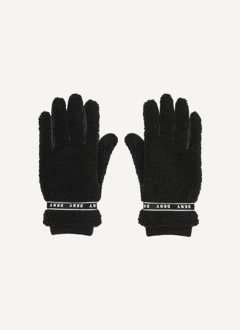 DKNY Sherpa Gloves Handschuhe Herren Schwarz | Austria_D0850