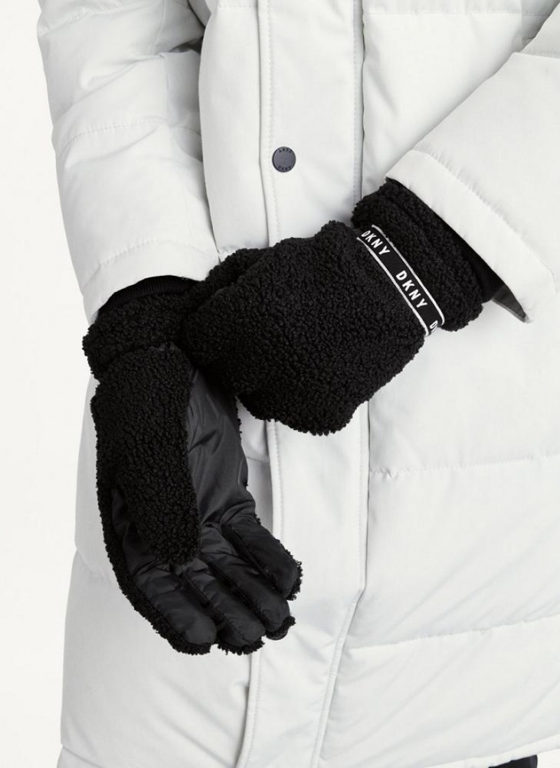 DKNY Sherpa Gloves Handschuhe Herren Schwarz | Austria_D0850