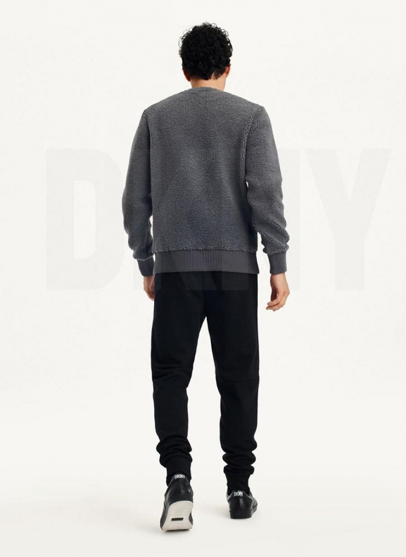 DKNY Sherpa Long Sleeve Crew Sweatshirts Herren Grau | Austria_D1082