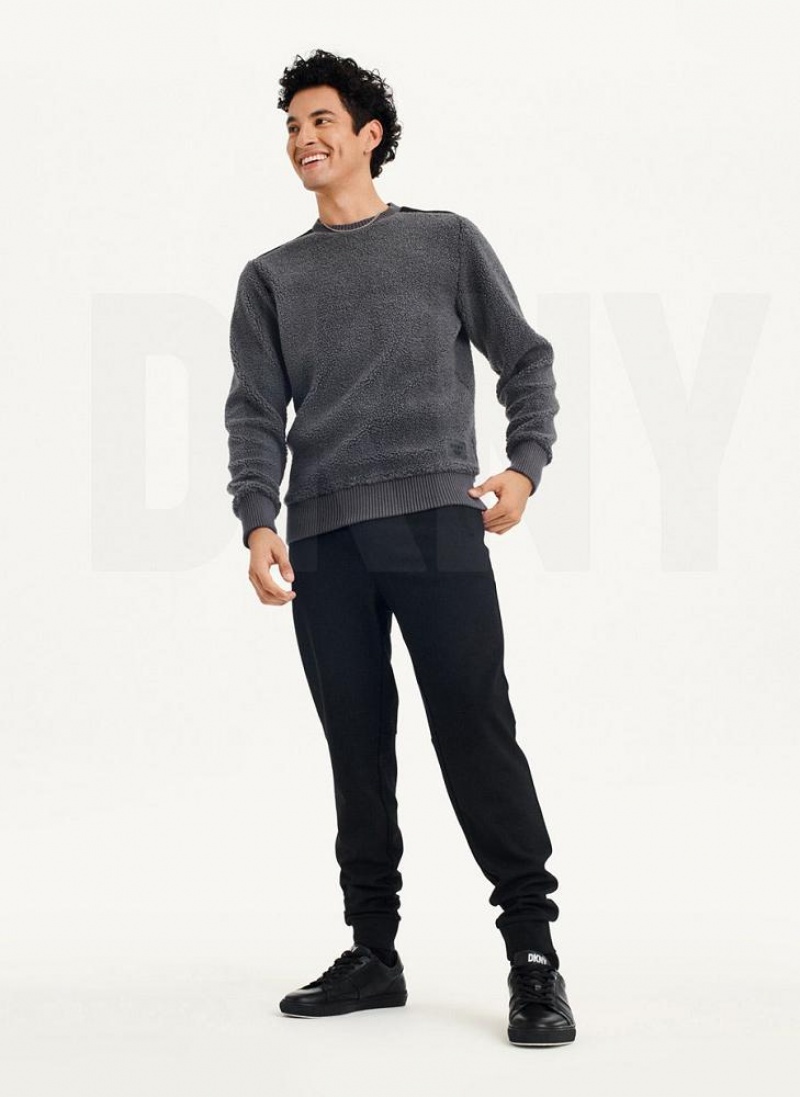 DKNY Sherpa Long Sleeve Crew Sweatshirts Herren Grau | Austria_D1082